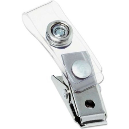 GENERAL BINDING CORPORATION GBC® Badge Clip with Mylar Strap, Silver, 100/Box 1122897